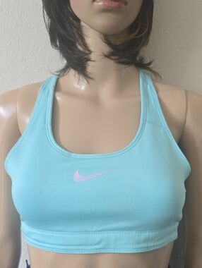 Nike Women’s Aqua Sports Bra with Pink Ombre Swoosh